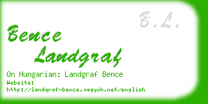 bence landgraf business card